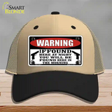 Warning If Found Novelty License Plate Hat Mesh / Khaki|Black