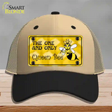 Queen Bee Yellow Novelty License Plate Hat Mesh / Khaki|Black