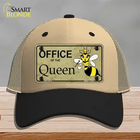 Office Of Queen Bee Novelty License Plate Hat Mesh / Khaki|Black