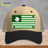 Green Shamrock Flag Novelty License Plate Hat Mesh / Khaki|Black