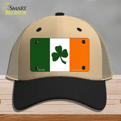 Shamrock Irish Flag Novelty License Plate Hat Mesh / Khaki|Black