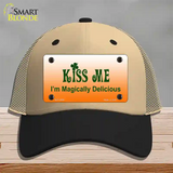 Kiss Me Novelty License Plate Hat Mesh / Khaki|Black