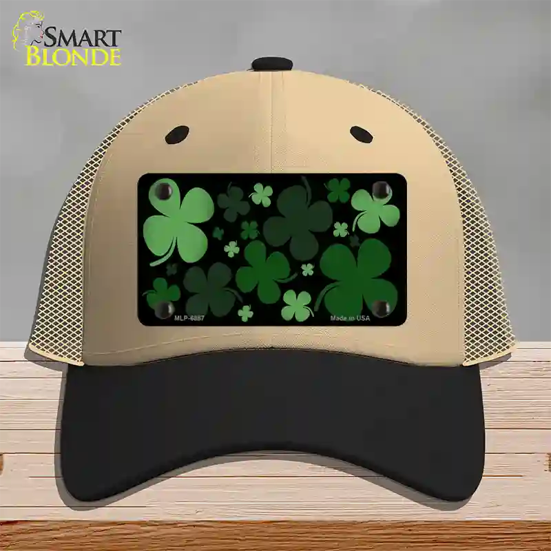 Clovers Novelty License Plate Hat Mesh / Khaki|Black