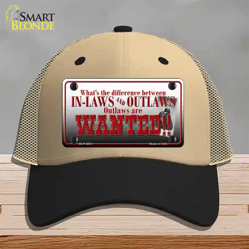 In-laws And Outlaws Novelty License Plate Hat Mesh / Khaki|Black