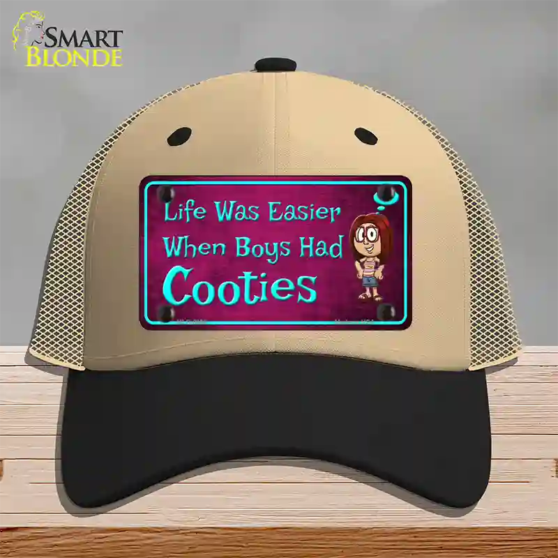 When Boys Had Cooties Novelty License Plate Hat Mesh / Khaki|Black