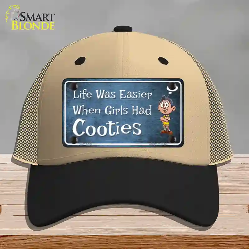 When Girls Had Cooties Novelty License Plate Hat Mesh / Khaki|Black