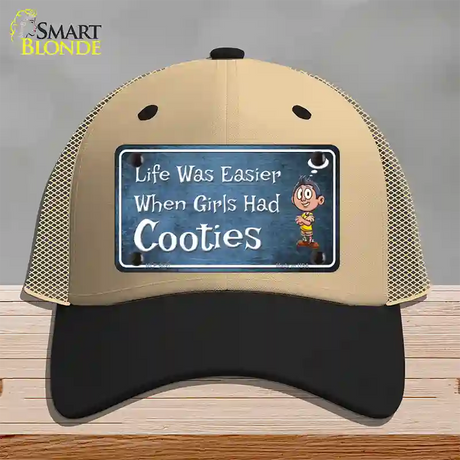 When Girls Had Cooties Novelty License Plate Hat Mesh / Khaki|Black