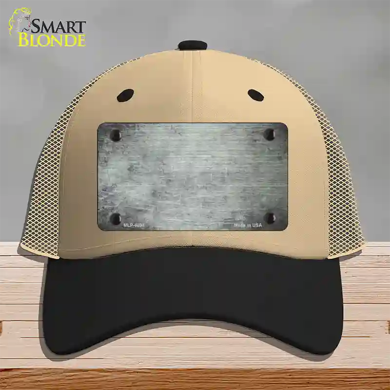 White Oil Rubbed Solid Novelty License Plate Hat Mesh / Khaki|Black