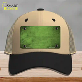 Lime Green Oil Rubbed Solid Novelty License Plate Hat Mesh / Khaki|Black