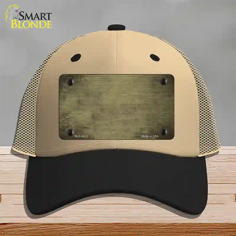 Gold Oil Rubbed Solid Novelty License Plate Hat Mesh / Khaki|Black