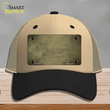 Gold Oil Rubbed Solid Novelty License Plate Hat Mesh / Khaki|Black