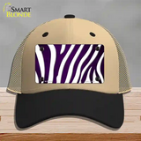 Purple White Zebra Oil Rubbed Novelty License Plate Hat Mesh / Khaki|Black