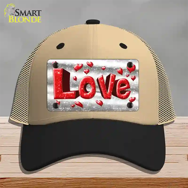 Love Novelty License Plate Hat Mesh / Khaki|Black