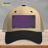 Purple White Quatrefoil Oil Rubbed Novelty License Plate Hat Mesh / Khaki|Black