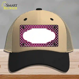 Pink White Quatrefoil Scallop Oil Rubbed Novelty License Plate Hat Mesh / Khaki|Black