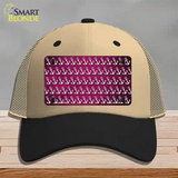 Pink White Anchor Oil Rubbed Novelty License Plate Hat Mesh / Khaki|Black