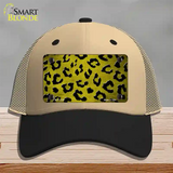 Yellow Black Cheetah Oil Rubbed Novelty License Plate Hat Mesh / Khaki|Black