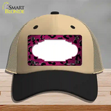 Pink Black Cheetah Scallop Oil Rubbed Novelty License Plate Hat Mesh / Khaki|Black