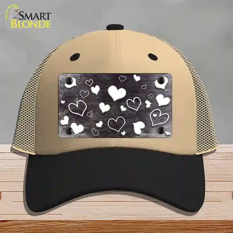 Black White Love Oil Rubbed Novelty License Plate Hat Mesh / Khaki|Black