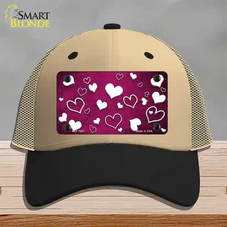 Pink White Love Oil Rubbed Novelty License Plate Hat Mesh / Khaki|Black