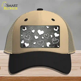 Gray White Love Oil Rubbed Novelty License Plate Hat Mesh / Khaki|Black