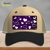 Purple White Love Oil Rubbed Novelty License Plate Hat Mesh / Khaki|Black