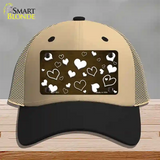 Brown White Love Oil Rubbed Novelty License Plate Hat Mesh / Khaki|Black