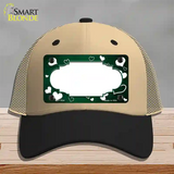 Green White Love Scallop Oil Rubbed Novelty License Plate Hat Mesh / Khaki|Black