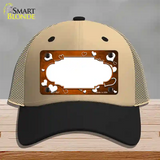 Orange White Love Scallop Oil Rubbed Novelty License Plate Hat Mesh / Khaki|Black