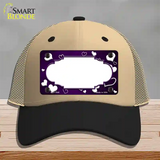 Purple White Love Scallop Oil Rubbed Novelty License Plate Hat Mesh / Khaki|Black