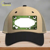 Lime Green White Love Scallop Oil Rubbed Novelty License Plate Hat Mesh / Khaki|Black