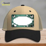 Mint White Love Scallop Oil Rubbed Novelty License Plate Hat Mesh / Khaki|Black