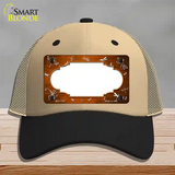 Orange White Dragonfly Scallop Oil Rubbed Novelty License Plate Hat Mesh / Khaki|Black