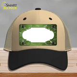 Lime Green White Dragonfly Scallop Oil Rubbed Novelty License Plate Hat Mesh / Khaki|Black