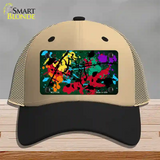 Green Splatter Oil Rubbed Novelty License Plate Hat Mesh / Khaki|Black