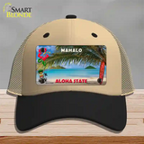 Blank Mahalo Hawaii State Novelty License Plate Hat Mesh / Khaki|Black