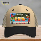 Honu Hawaii State Novelty License Plate Hat Mesh / Khaki|Black