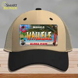 Wailele Hawaii State Novelty License Plate Hat Mesh / Khaki|Black