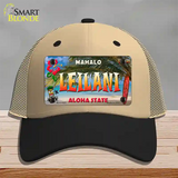 Leilani Hawaii State Novelty License Plate Hat Mesh / Khaki|Black