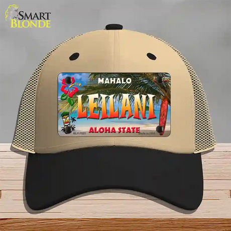 Leilani Hawaii State Novelty License Plate Hat Mesh / Khaki|Black