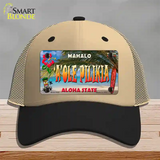 Aole Pilikia Hawaii State Novelty License Plate Hat Mesh / Khaki|Black