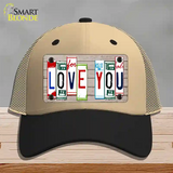 Love You License Plate Art Wood Novelty License Plate Hat Mesh / Khaki|Black