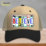 Believe License Plate Art Wood Novelty License Plate Hat Mesh / Khaki|Black