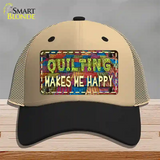 Quilting Makes Me Happy Novelty License Plate Hat Mesh / Khaki|Black