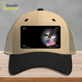 Eagle Flag Offset Novelty License Plate Hat Mesh / Khaki|Black