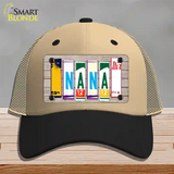 Nana Wood License Plate Art Novelty License Plate Hat Mesh / Khaki|Black