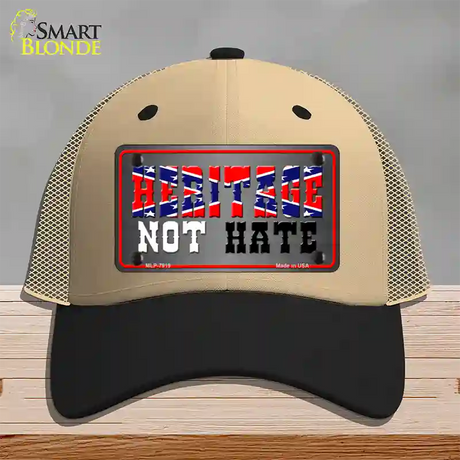 Heritage Not Hate Novelty License Plate Hat Mesh / Khaki|Black