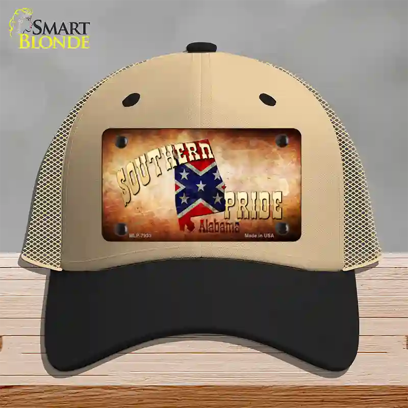 Southern Pride Alabama Novelty License Plate Hat Mesh / Khaki|Black