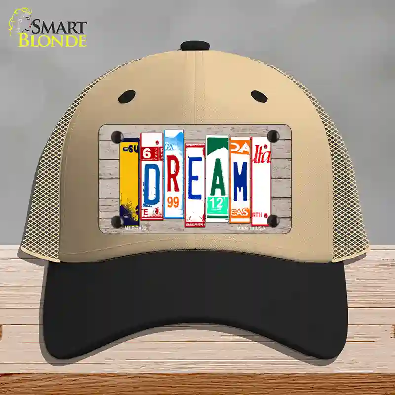 Dream Wood License Plate Art Novelty License Plate Hat Mesh / Khaki|Black