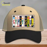 Gypsy Soul Wood License Plate Art Novelty License Plate Hat Mesh / Khaki|Black